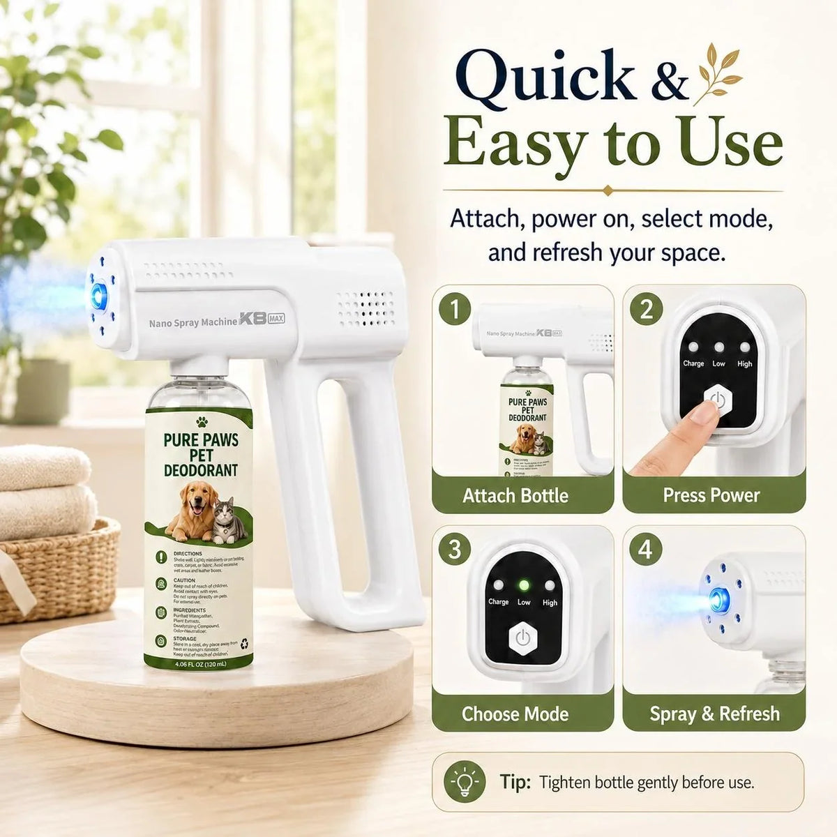 Pet Odor Eliminator Spray Kit — Probiotic Cleaner for Homes