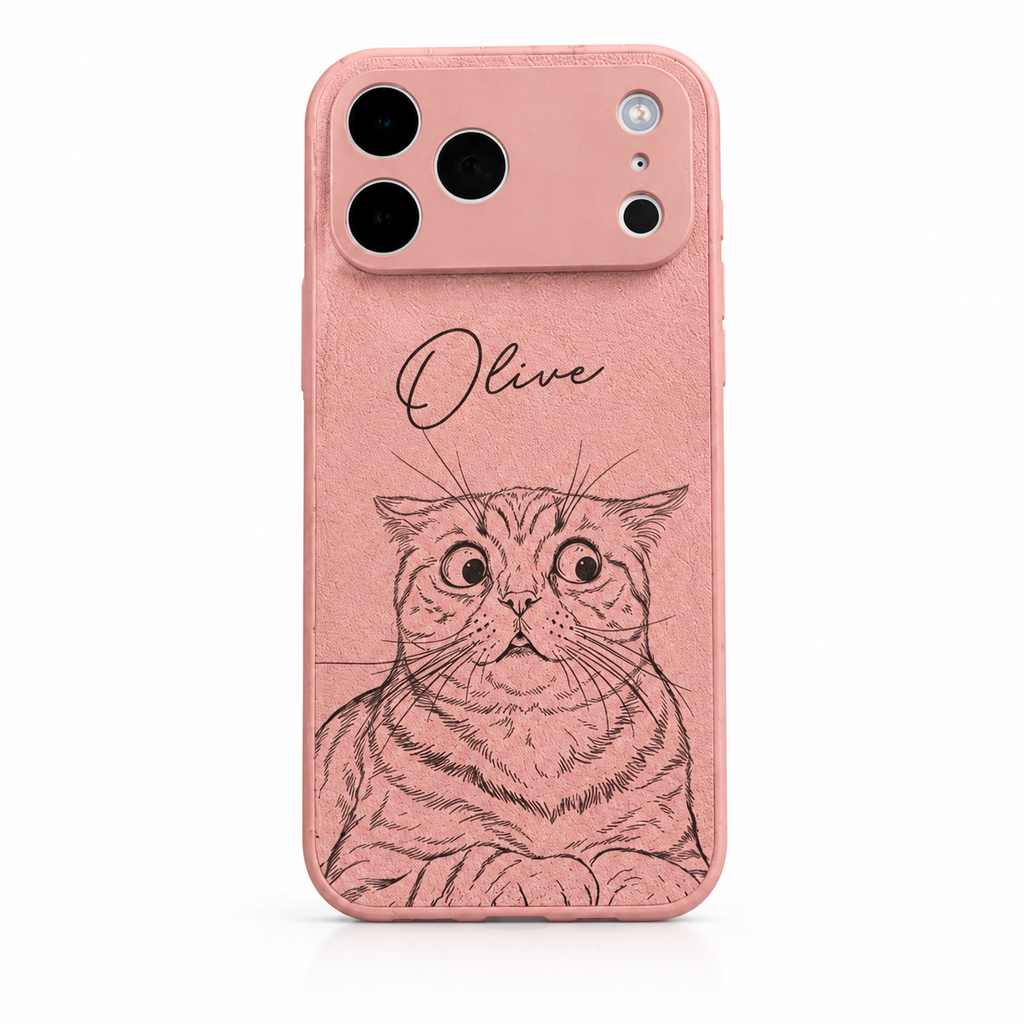 Custom Pet Portrait - Personalized Leather Phone Case